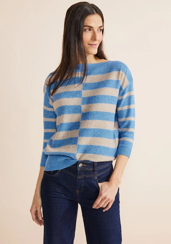 Exclusive Deals Just for You!Street One Sweater Striped Print, Blue