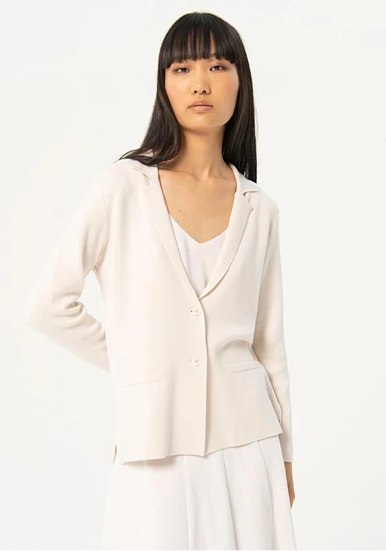Get the Best for Less!Surkana Lapel Collar Knit Cardigan, White