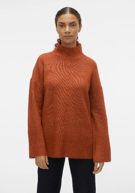 Special Discounts Inside!Vero Moda Phillis High Neck Jumper, Red Ochre