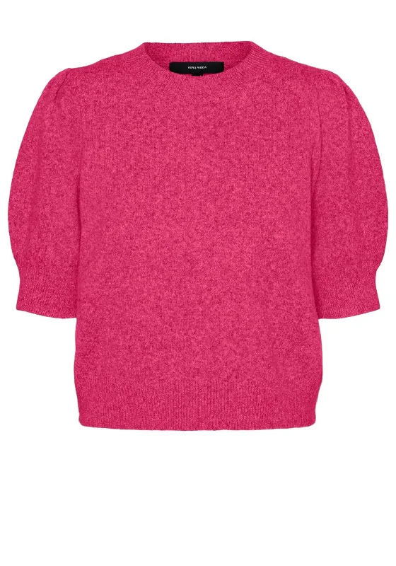 Every Deal is a Steal!Vero Moda Doffy Short Sleeve Knit Sweater, Raspberry