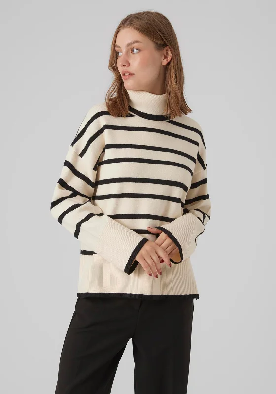 Get More, Spend Less – Shop Now!Vero Moda Saba Striped Rollneck Sweater, Birch