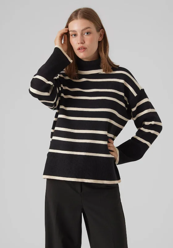 Your Shopping Wish, Our Discount Command!Vero Moda Saba Striped Rollneck Sweater, Black Your Shopping Wish, Our Discount Command!Vero Moda Saba Striped Rollneck Sweater, Black