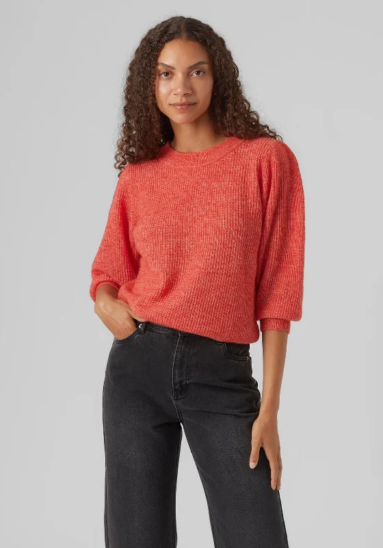 Limited Stock Available!Vero Moda Three Quarter Sleeve Jumper, Cayenne