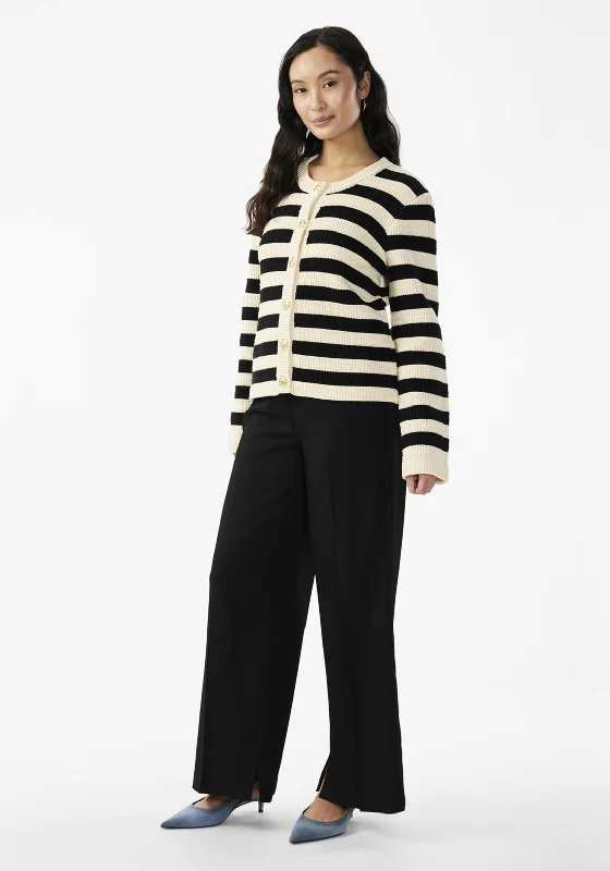 Your Favorite Items on Sale Now!Y.A.S Rika Striped Knit Cardigan, Birch and Black
