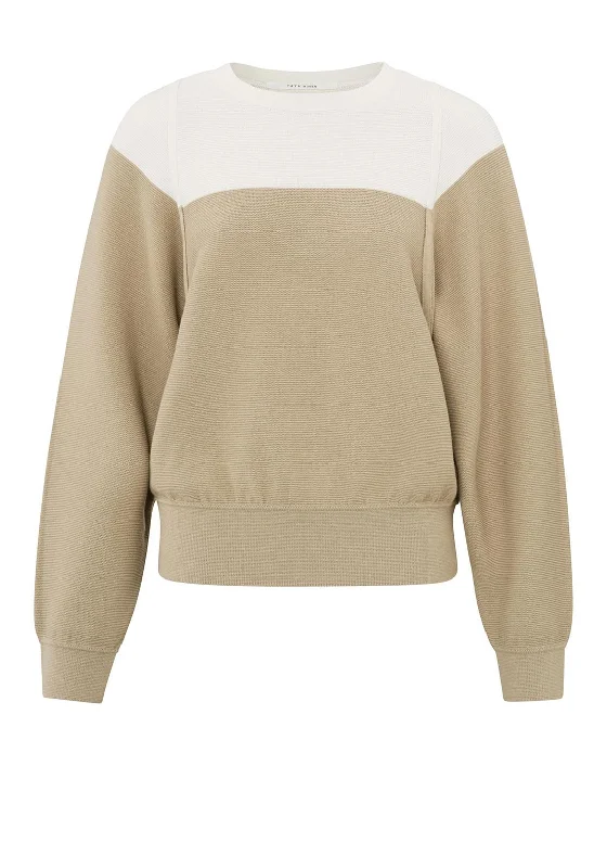 Don't Miss Out!Yaya Loose Fit Batwing Sleeve Sweater, White Pepper & Beige