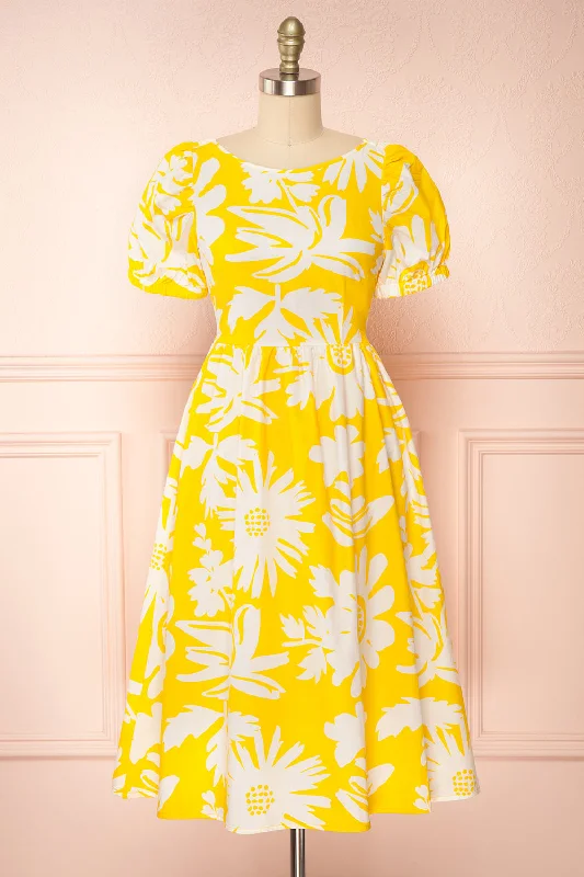 Save Up to 50% Off!Alyx | Short Yellow Sunflower Dress