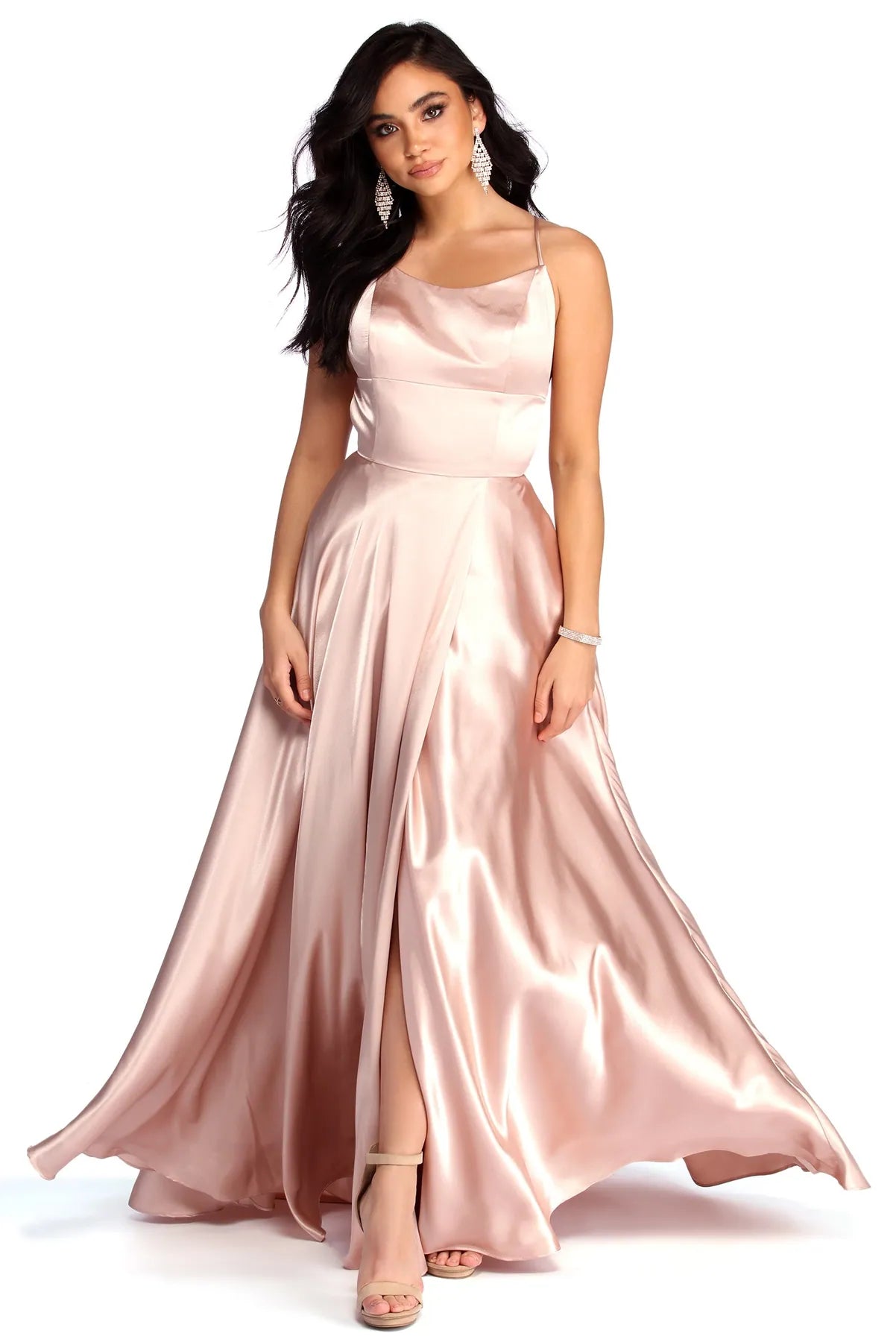 Enjoy Huge Discounts Now!Aurelia Formal Satin Lattice Dress
