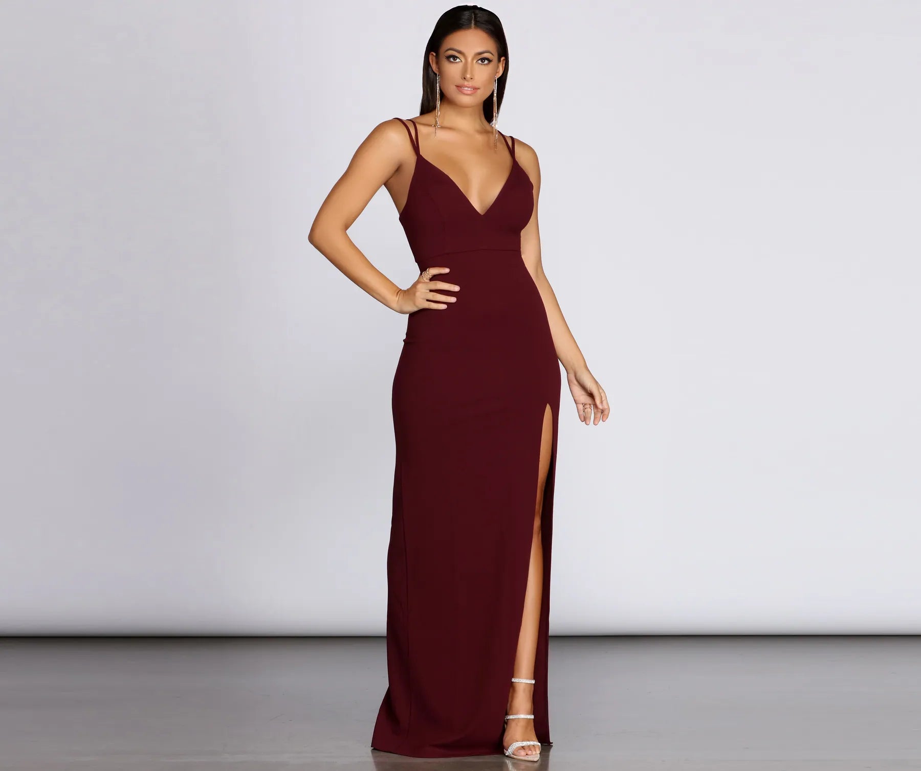 Enjoy Huge Discounts Now!Bailey Strappy Formal Crepe Dress