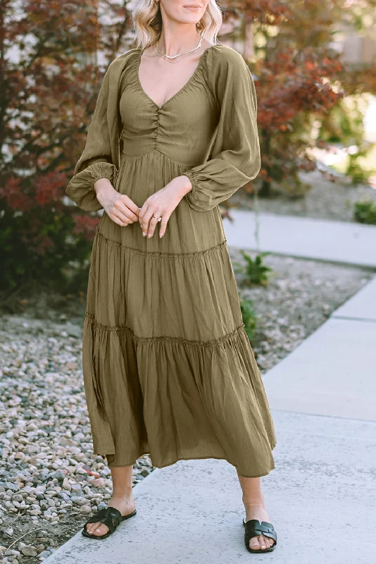 Best Offers of the Month!Ruffle Tiered Bow Cutout Dress