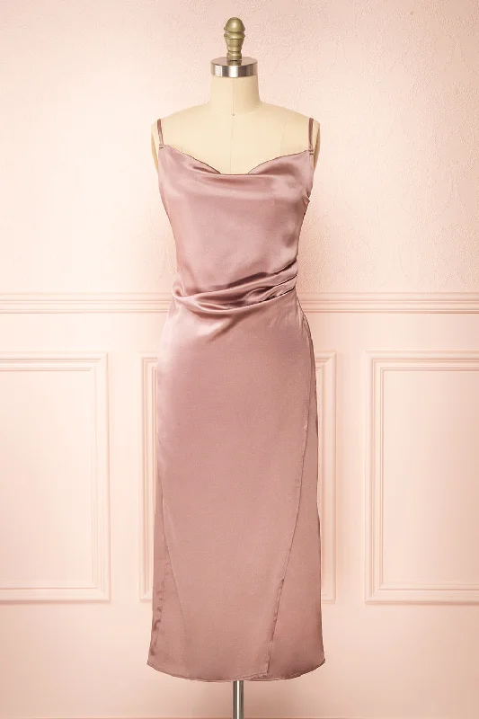 Your Favorite Items on Sale Now!Chloe Sunrise | Cowl Neck Satin Slip Dress