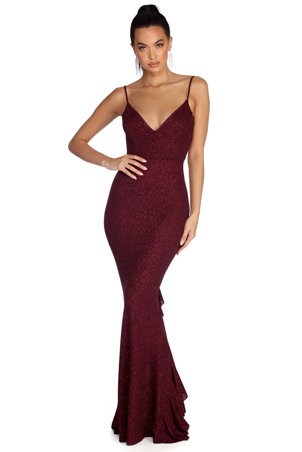 Save Like Never Before!Clara Formal Glitter Knot Dress