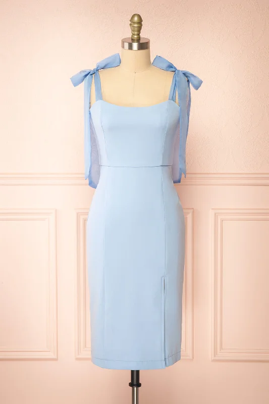 Today’s Deals, Tomorrow’s Regrets!Claudy | Short Blue Dress w/ Bow Straps