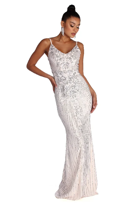 Shop More, Spend Less!Delaney Formal Sleeveless Sequin Dress