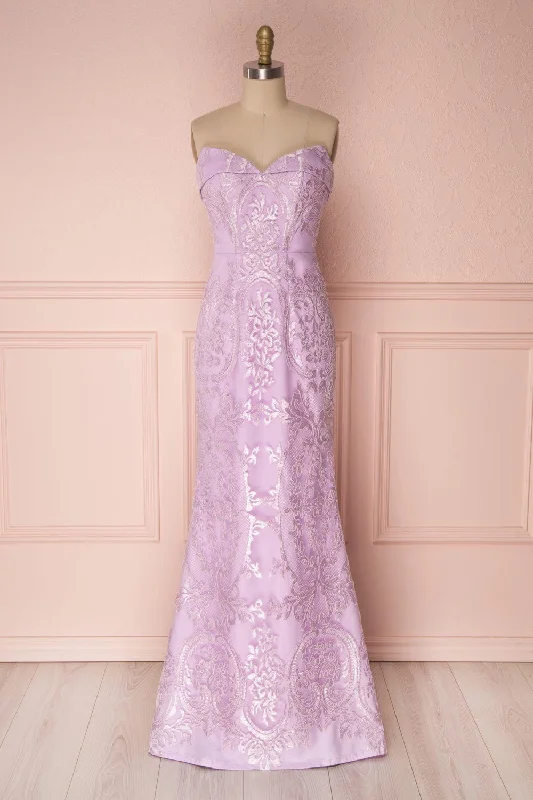 Mega Sale Happening Now!Edilma | Lilac Embroidered Gown
