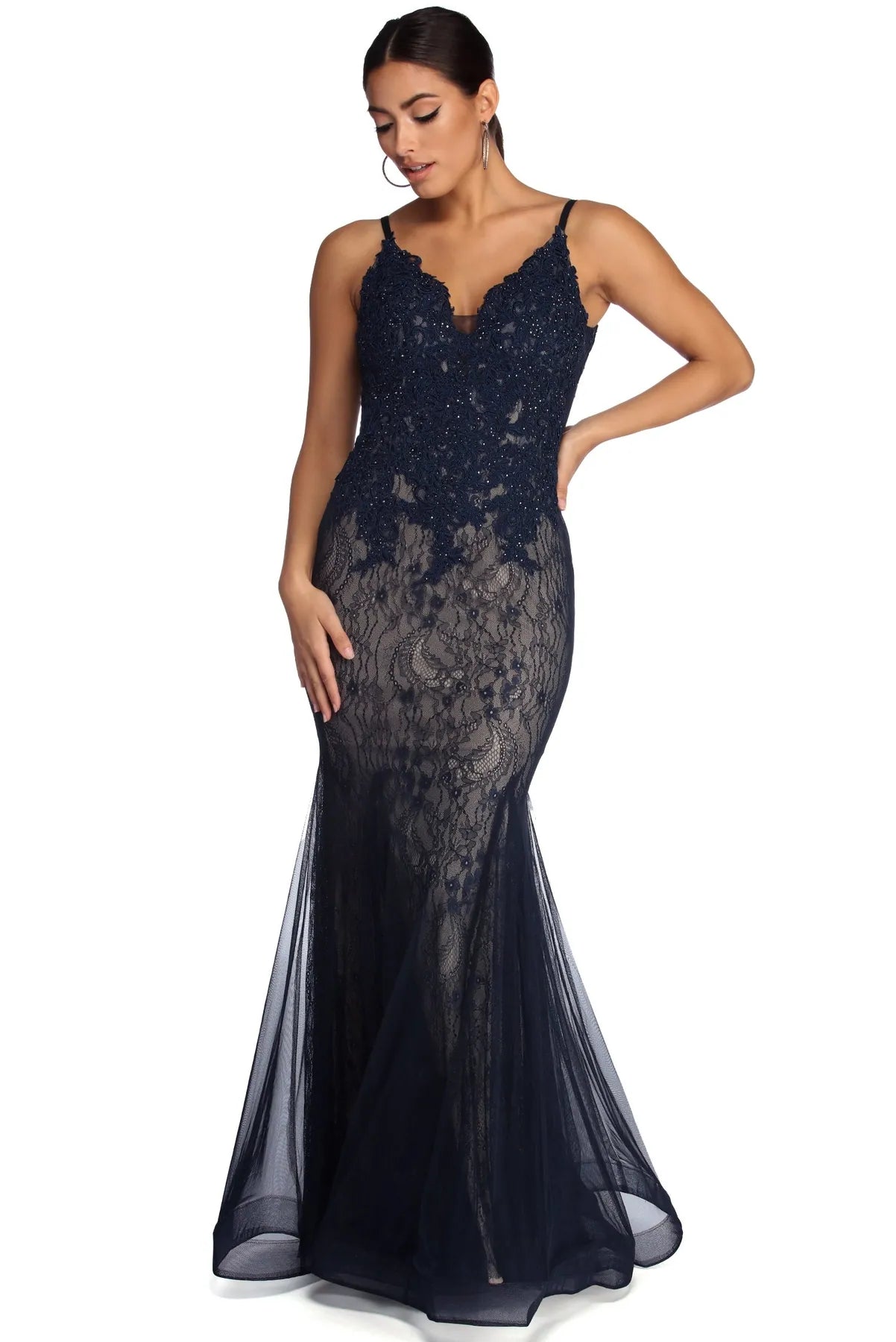 Limited Stock Available!Emelia Formal Trumpet Lace Dress