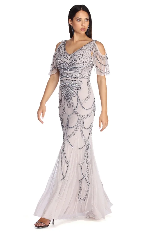 Flash Deals – Act Quickly!Francine Formal Beaded Chiffon Dress