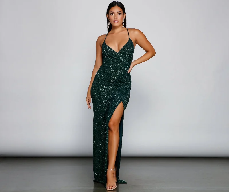 The Best Deals Won’t Wait!Leann Formal High Slit Glitter Dress