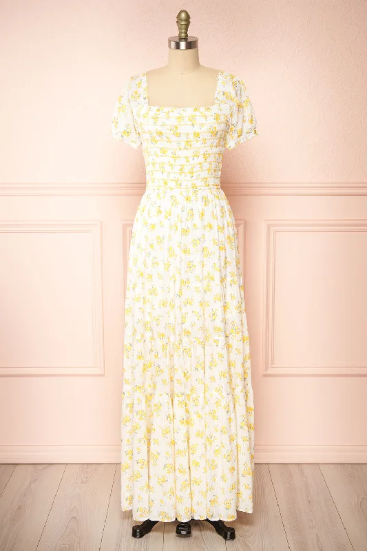 Your Dream Deal is Here!Leva | Maxi Floral Dress w/ Short Sleeves