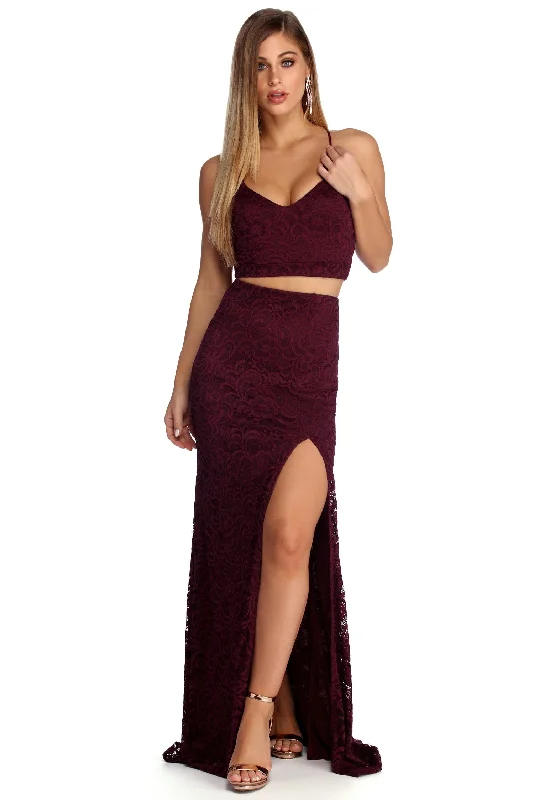 The Best Deals Won’t Wait!Lottie Formal Lace Two Piece Dress
