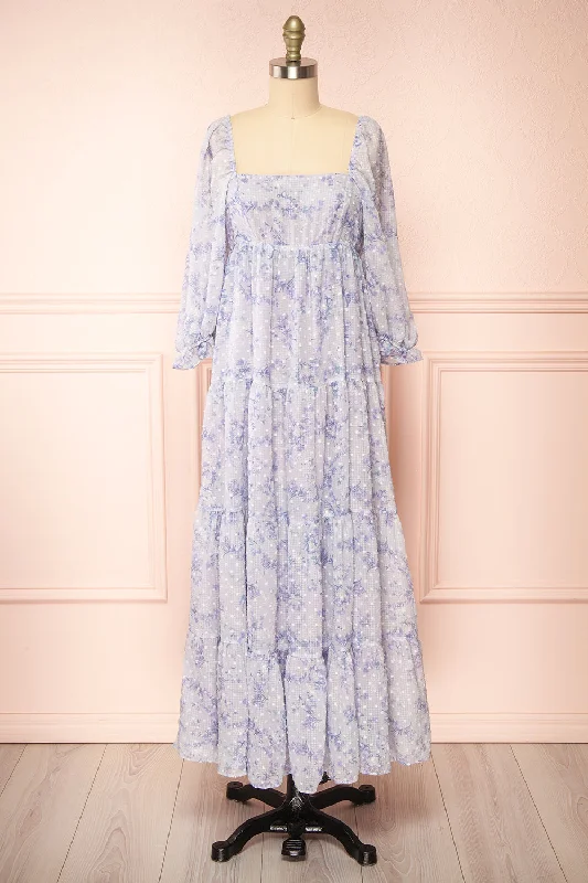 Grab Yours Before It’s Too Late!Lukka | Tiered Floral Maxi Dress w/ Puffy Sleeves