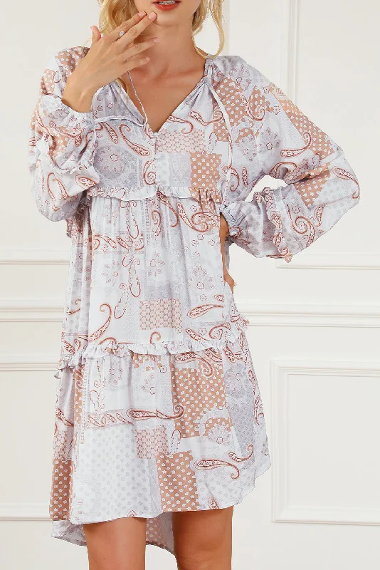 Get It Before It’s Gone!Paisley Boho Ruffle Tiered Dress