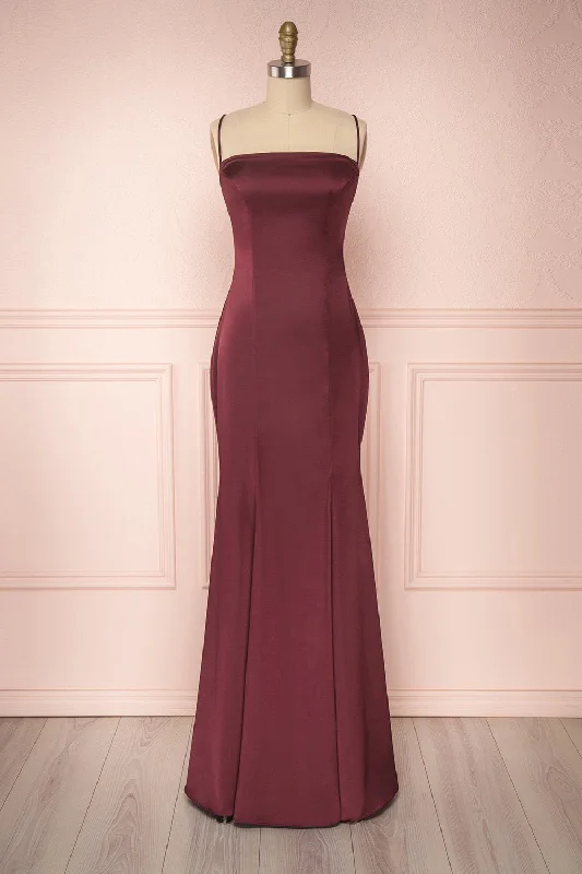 Upgrade for Less!Naomie Burgundy | Silky Mermaid Gown
