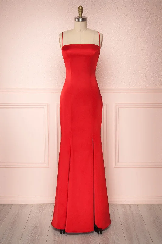 Save More with Every Purchase!Naomie Red | Silky Mermaid Gown