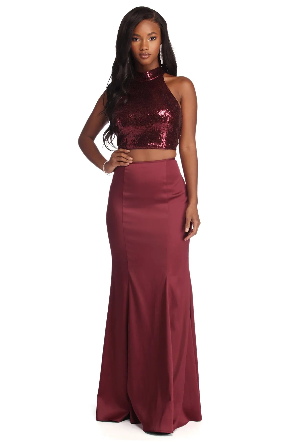 Incredible Savings Inside!Ophelia Formal Sequin Two Piece Dress
