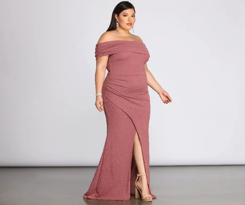 Must-Have Deals Inside!Plus Monica Formal Wrap Ruched Dress