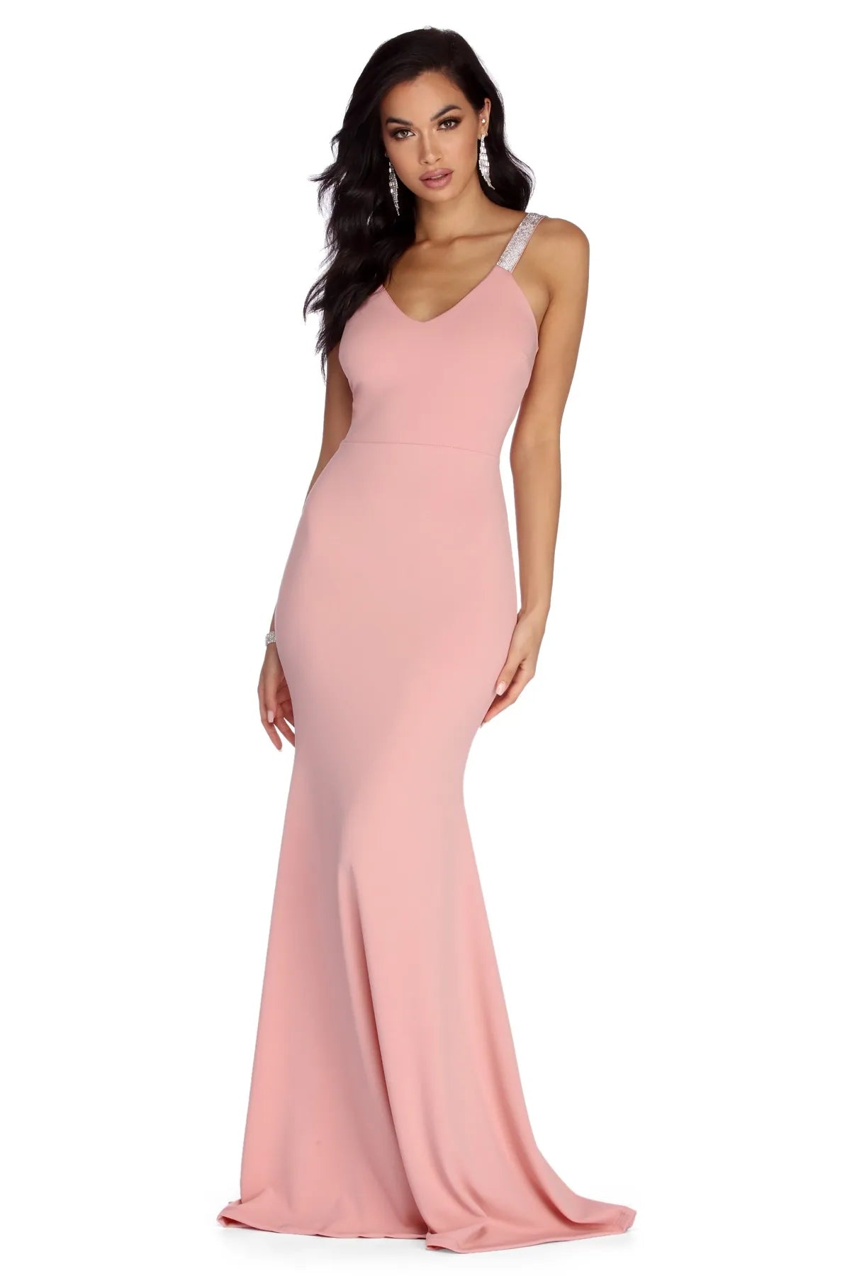 Act Fast – Limited Time Savings!Rose Formal Rhinestone Mermaid Dress