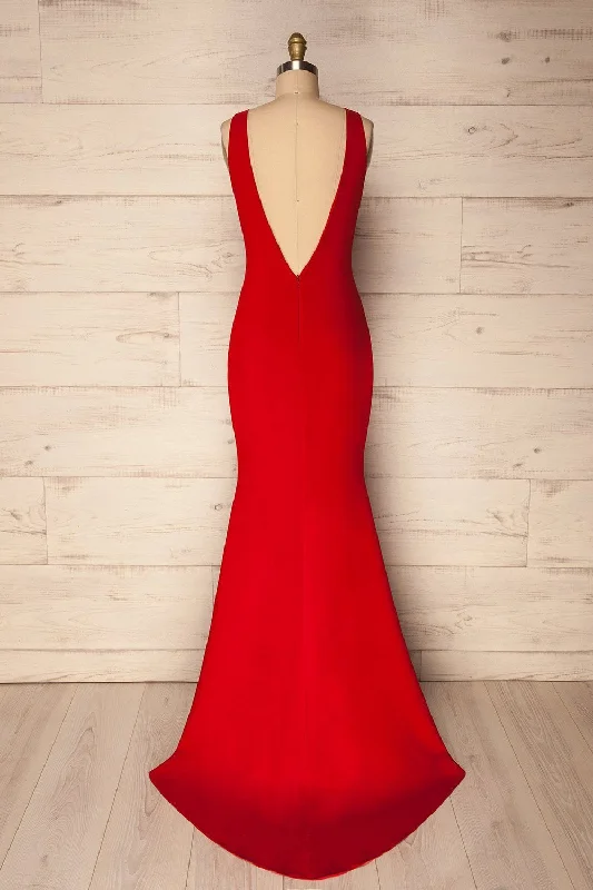 Your Discount is Waiting!Sanya Red | Backless Mermaid Gown