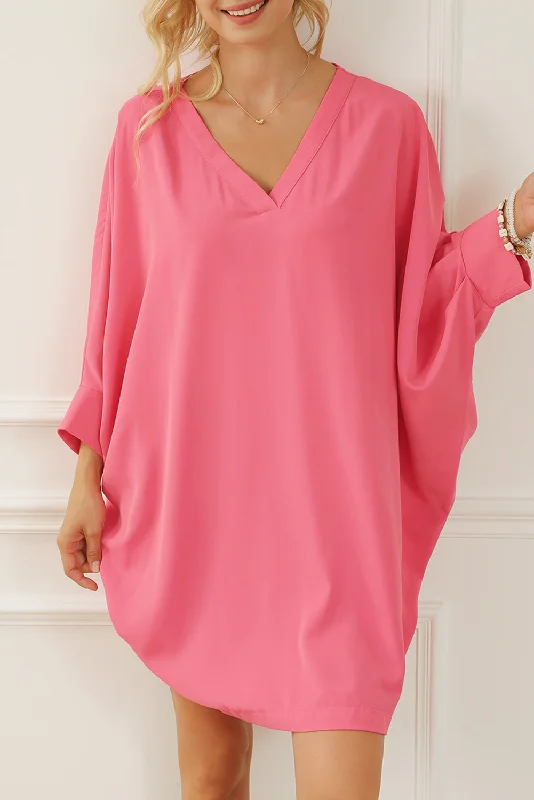 Unbeatable Prices!Dolman 3/4 Sleeve Shift Dress