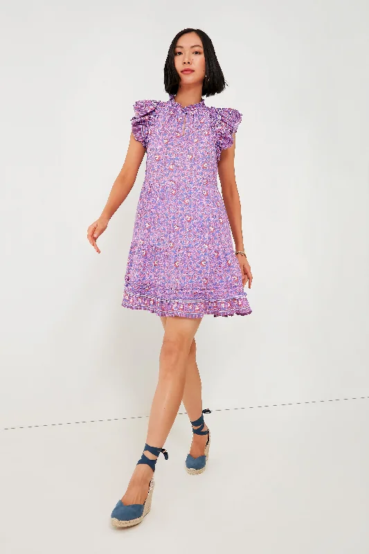Your Best Deals Are Here!Violet Katama Print Ruffle Dress