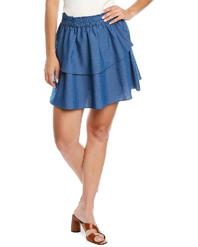 Crazy Discounts Inside!1.STATE Elastic Waist Double Layer Mini Skirt
