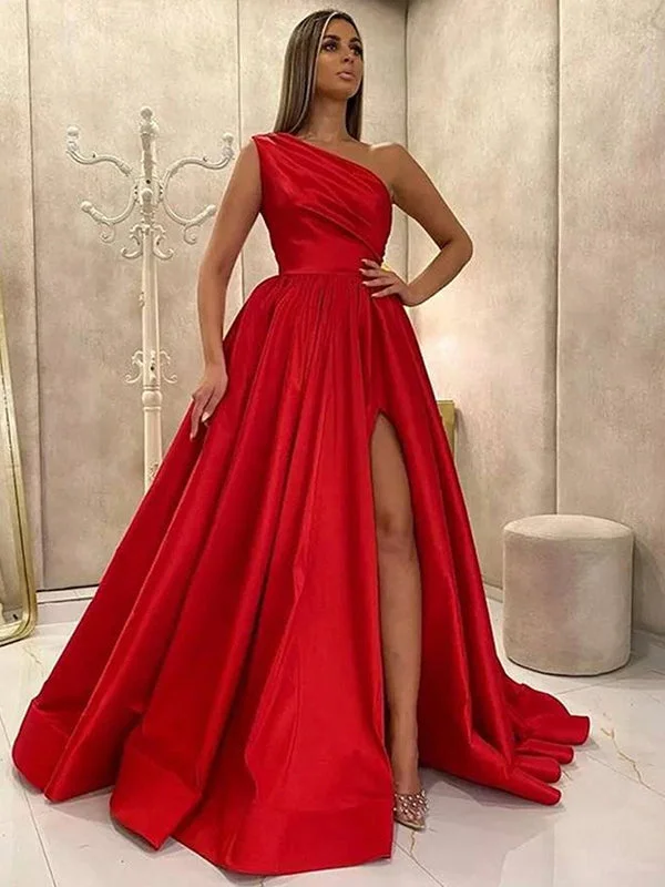 Instant Savings Await!A-line Red One Shoulder Elegant Fashion Formal Long Evening Prom Dresses PD279 Instant Savings Await!A-line Red One Shoulder Elegant Fashion Formal Long Evening Prom Dresses PD279