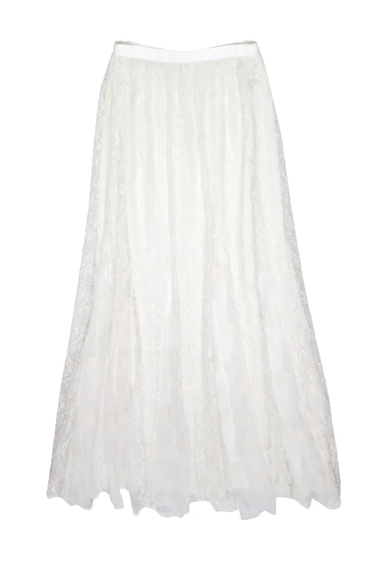 Score Big Savings Today!Alice & Olivia - Ivory Lace Maxi Skirt Sz 8