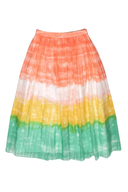 Save More When You Shop More!Alice & Olivia - Coral, White, Yellow & Green Ombre Maxi Skirt Sz 4 Save More When You Shop More!Alice & Olivia - Coral, White, Yellow & Green Ombre Maxi Skirt Sz 4