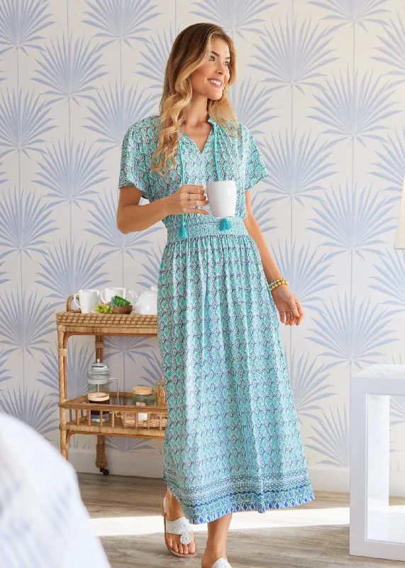 Shop the Hottest Deals!Amalfi Coast Smocked Waist Maxi Dress