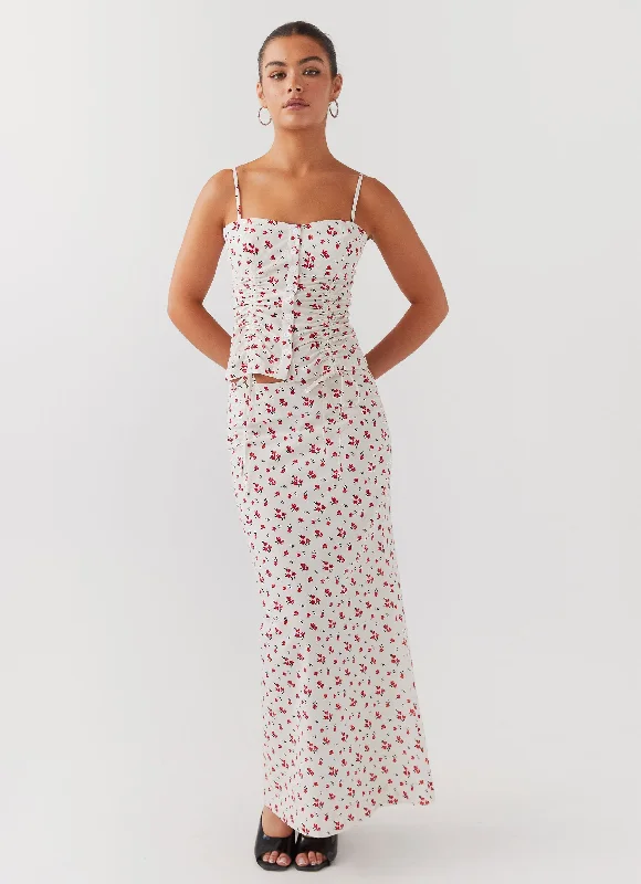 Save More When You Shop More!Ariana Linen Maxi Skirt - Poppy Floral