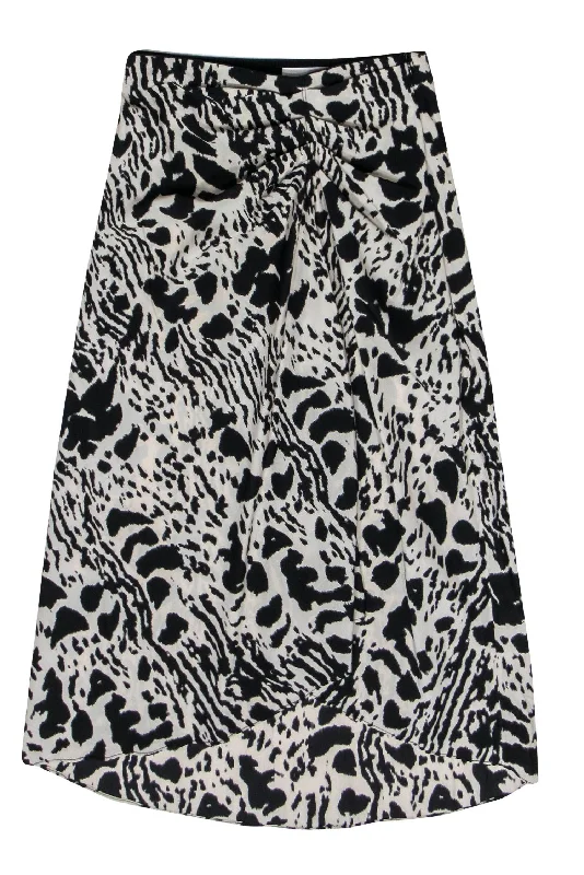 Biggest Sale of the Season!Ba&sh - Beige & Black Leopard Print Ruched Midi Skirt Sz XS Biggest Sale of the Season!Ba&sh - Beige & Black Leopard Print Ruched Midi Skirt Sz XS
