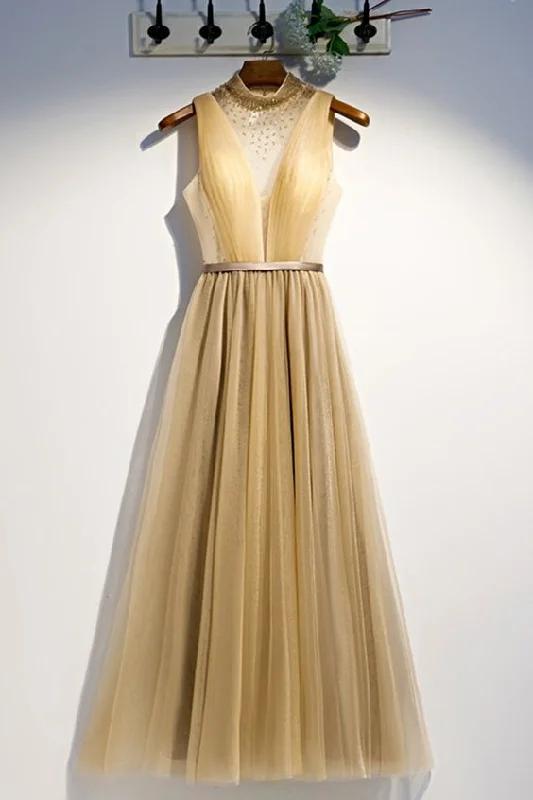 Limited Stock Available!beaded high neck gold long party dress evening dress prom dress cg20388 Limited Stock Available!beaded high neck gold long party dress evening dress prom dress cg20388