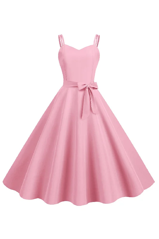Get It Before It’s Gone!Blush Spaghetti Straps A Line 1950s Dress