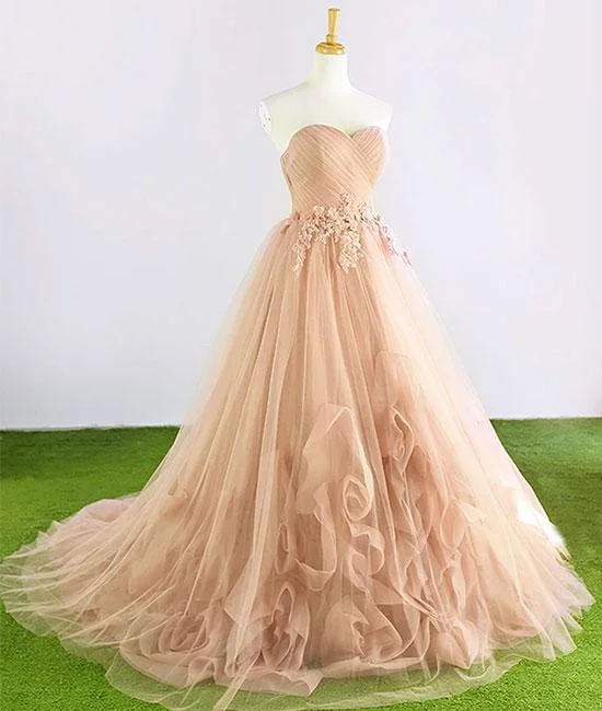 Best Price of the Season!Champagne sweetheart neck tulle long prom dress, evening dress cg20543 Best Price of the Season!Champagne sweetheart neck tulle long prom dress, evening dress cg20543