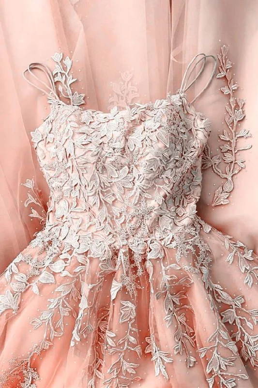 Time to Save Big!Coral Prom Dresses Ball Gown Lace Embroidery Spaghetti Straps For Girl's Sweet 16 Birthday Party cg20420 Time to Save Big!Coral Prom Dresses Ball Gown Lace Embroidery Spaghetti Straps For Girl's Sweet 16 Birthday Party cg20420