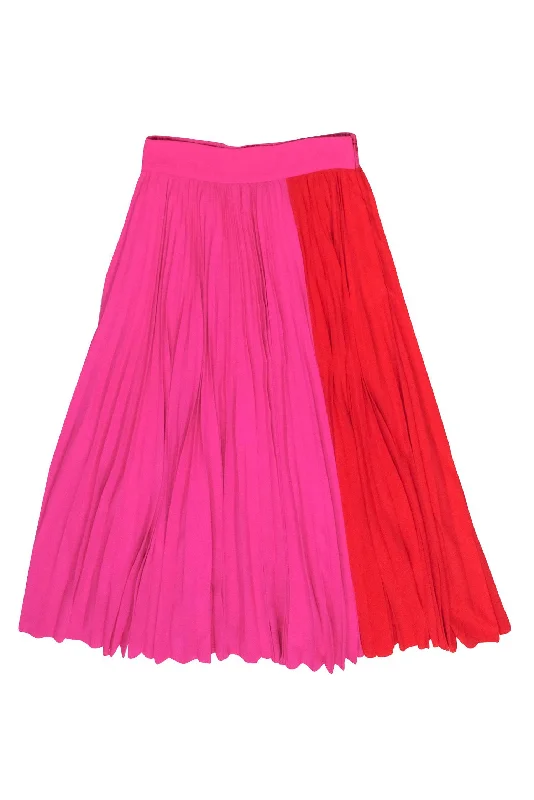The Best Sale of the Year!Crosby - Pink & Red Color Block Pleated Midi Skirt Sz S