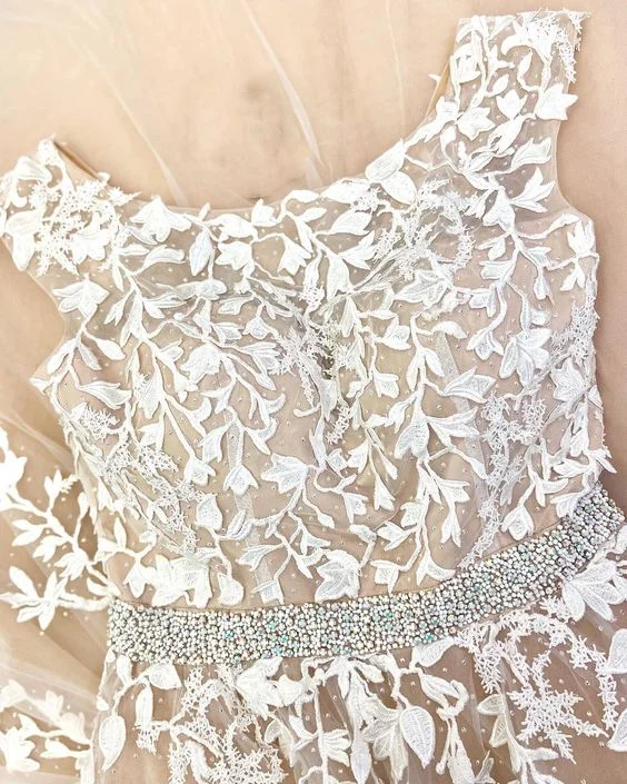 Save More When You Shop More!Elegant Ivory Lace Appliqued Long Prom Dress Formal Dress    cg20555