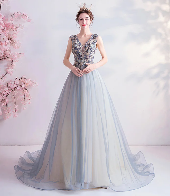 Snag the Best Prices Now!ELEGANT V NECK TULLE LONG A LINE PROM DRESS EVENING DRESS cg20489 Snag the Best Prices Now!ELEGANT V NECK TULLE LONG A LINE PROM DRESS EVENING DRESS cg20489