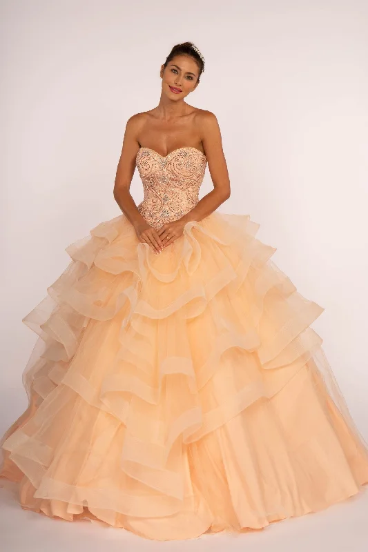 Best Deals Just for You!Elizabeth K - GL2515 Beaded Strapless Ruffled Ballgown