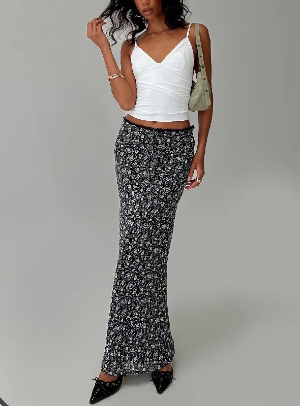 Shop Now and Save!Emily Maxi Skirt Blue / Black Floral