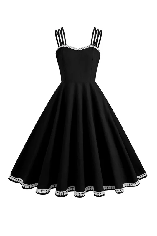 Steals and Deals Await!Hepburn Style Swing Black Vintage Dress